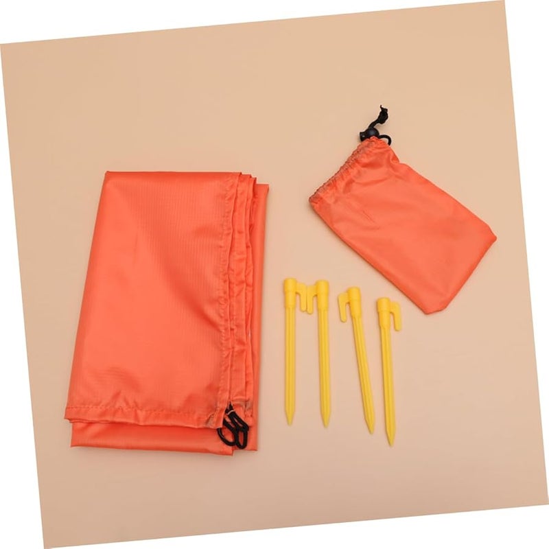 4 Pcs Orange Foldable Picnic Mat Multifunctional Beach Camping Pad with Storage Bag - Image 5